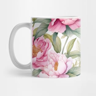 Peonies Watercolor Pattern #2 Mug